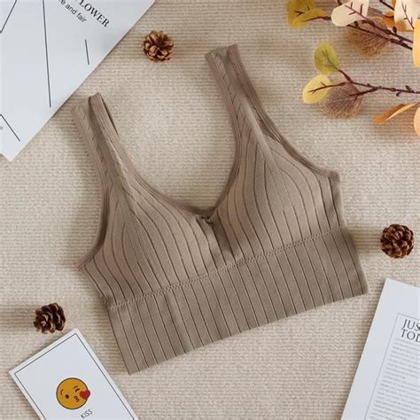 Soutien Gorge Haut Court Sans Couture Pour Femmes Soutien Gorge Tubulaire Lingerie Sans Fil