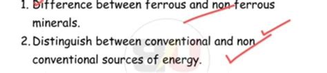 1. Difference between ferrous and non-ferrous minerals.2. Distinguish be..