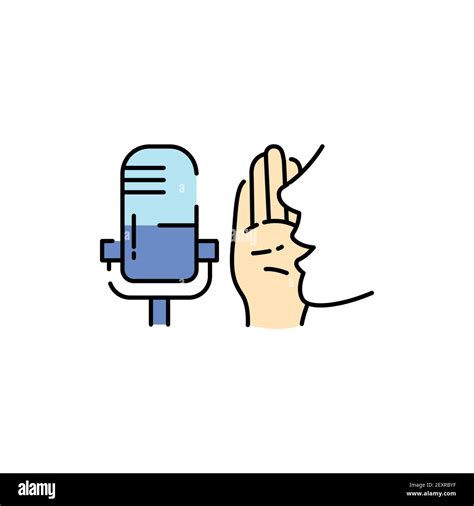 Whisper Sound Recording Color Line Icon Asmr Autonomous Sensory