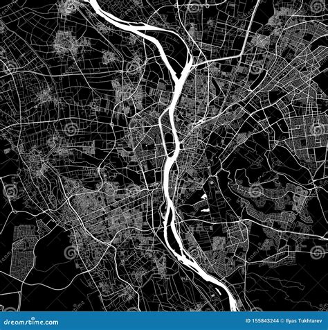 Map of the City of Cairo, Giza, Egypt Stock Illustration - Illustration