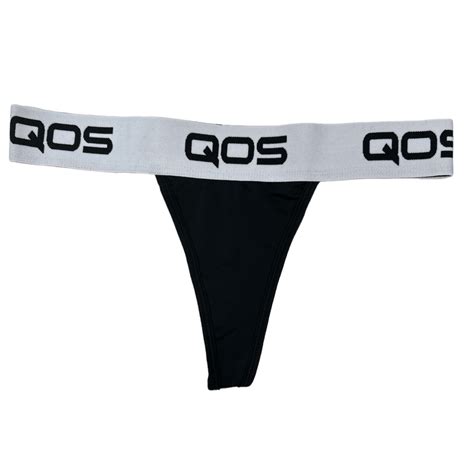 QOS White Band Thong - Bold Logo Brazilian Lingerie | QOS Brand