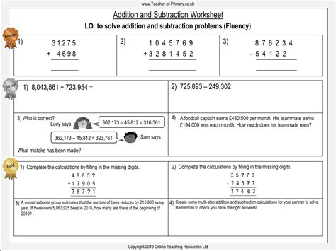 The Four Operations Worksheet Maths Year 6