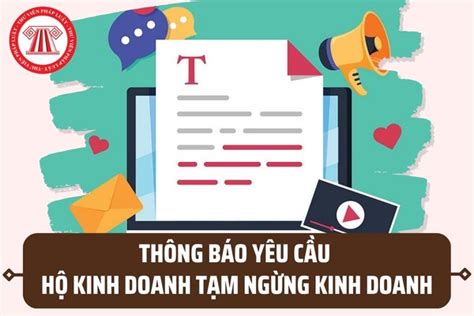 Mẫu Thông Báo Yêu Cầu Hộ Kinh Doanh Tạm Ngừng Kinh Doanh Ngành Nghề đầu Tư Kinh Doanh Có điều