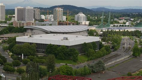 57k Stock Footage Aerial Video Of Moda Center And Veterans Memorial