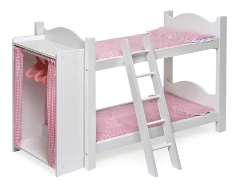 Buy Badger Basket Doll Armoire Bunk Bed With Ladder WhitePink Fits