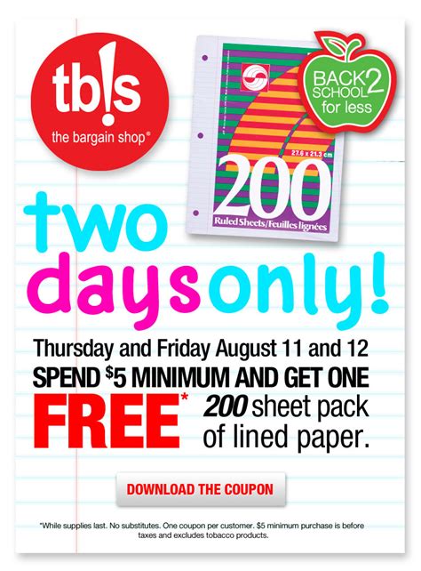 The Bargain Shop Canada Free Pack Of Paper With Purchase Canadian