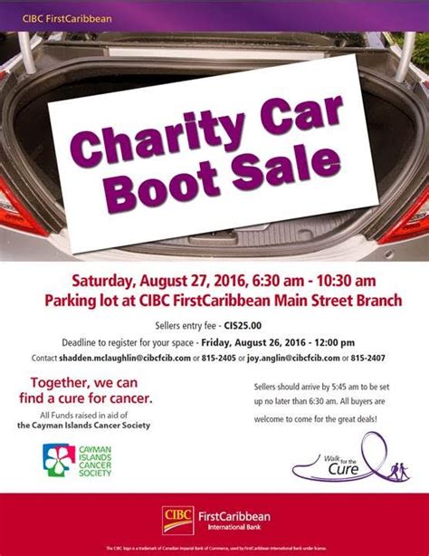 Walk For The Cure Charity Car Boot Sale Cayman Islands Cancer Society