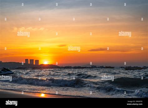 pattaya beach  sunset evening sunset landscape pattaya city