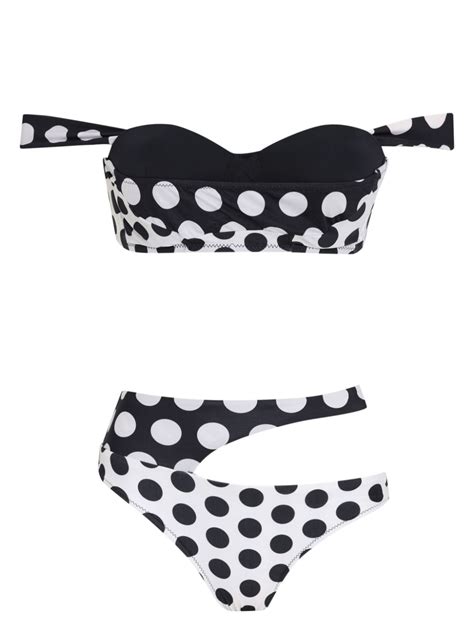 Amir Slama X Jade Jade Polka Dot Bikini Black FARFETCH