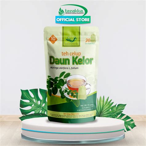 Teh Daun Kelor Moringa Tea Herbal Tazakka Isi 20 Kantung Celup