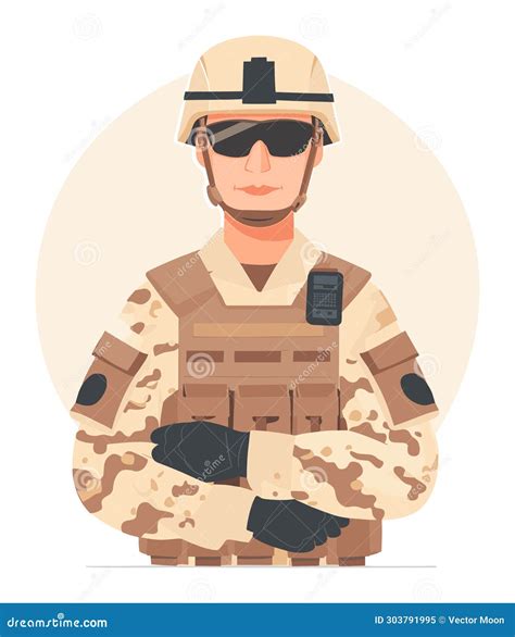 Military Man In Camo With Helmet And Sunglasses Standing Confidently