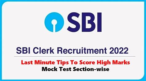 SBI Clerk Mains 2022 Last Minute Tips To Score High Marks Mock Test