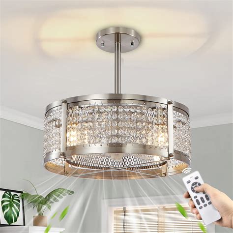 Buy Brushed Nickel Ceiling Fans With Lights Remote Control Flush