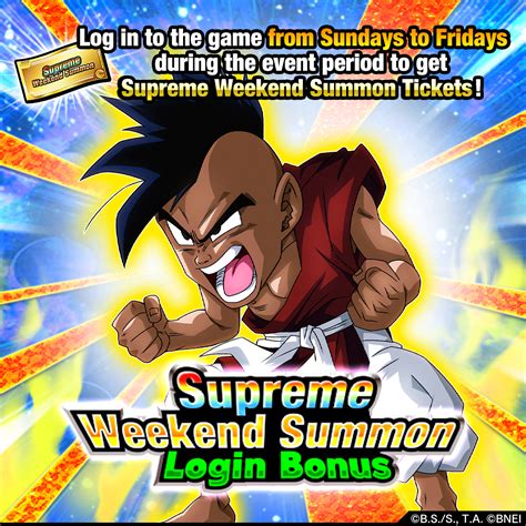 Dragon Ball Z Dokkan Battle On Twitter Supreme Weekend Summon Login