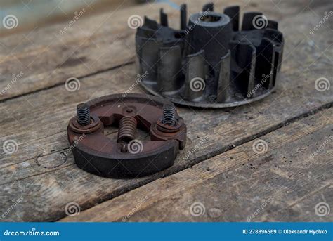 Clutch and Rotor from Lawn Mowers Stock Image - Image of engine ...