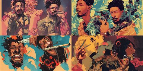 Killmonger Smoking A Weed Cigarette By Sachin Teng Stable Diffusion