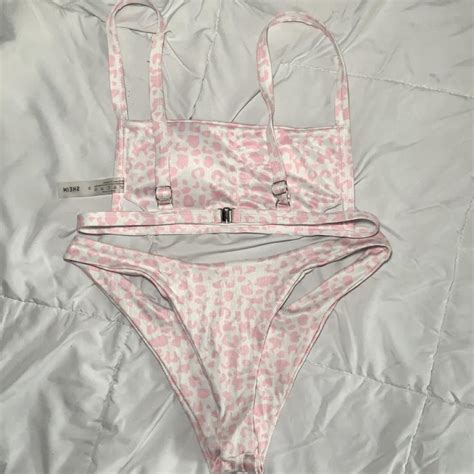 Pink And White Leopard Bikini Set No Flaws Perfect Depop
