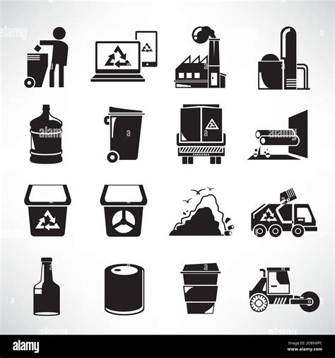 Waste Management Icons Set Garbage Icons Stock Vector Image And Art Alamy