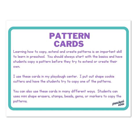 Pattern Cards — Preschool Vibes
