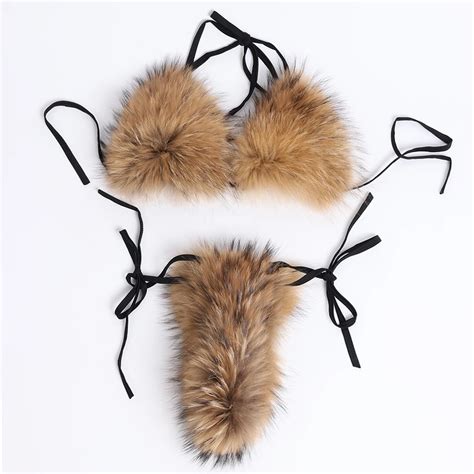 Yoloagain Women Solid Fur Sexy Bikini Set Bra Detachable Bikini Set Aliexpress