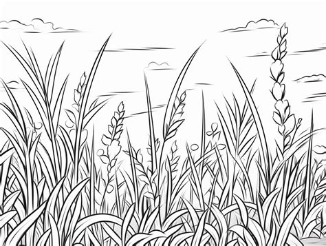 Grass Landscape Coloring Page Coloring Page