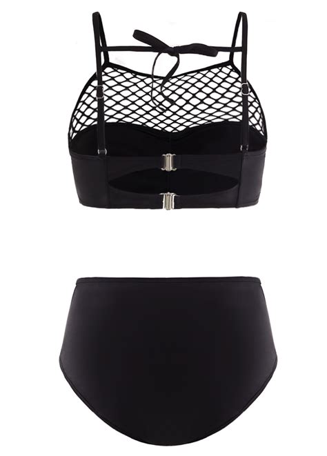 Mid Waist Pierced Tie Back Bikini Set Rosewe USD