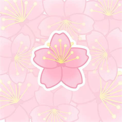 Kawaii Japanese Cherry Blossom Stickers Cute Flower Drawing Kawaii