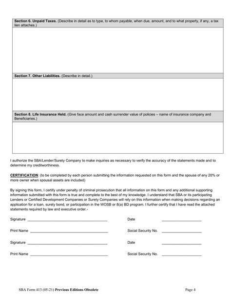 Sba Form 413 Download Fillable Pdf Or Fill Online Personal Financial Statement 2018 — 2024