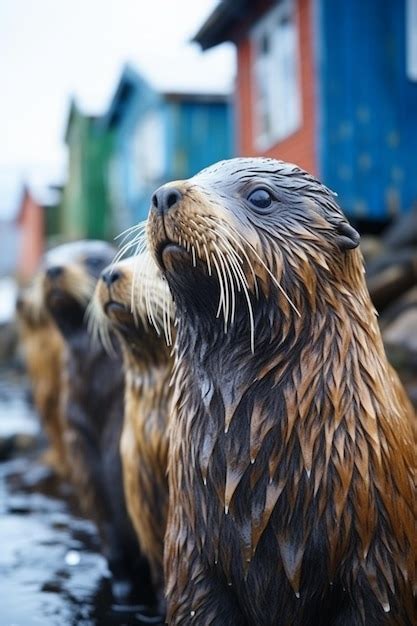 Premium Ai Image Fur Seals Hd 8k Wallpaper Stock Photographic Image