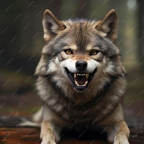 Premium AI Image | a wolf showing its fangs AI