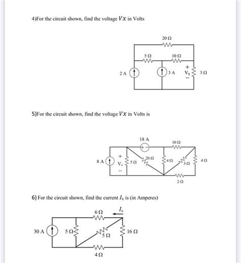 Solved For The Circuit Shown Find The Voltage Vx In Volts Chegg