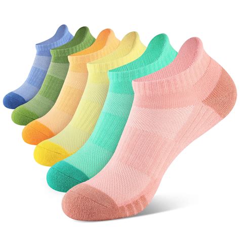 Eallco Women S Athletic Ankle Socks Low Cut Cushioned For Running