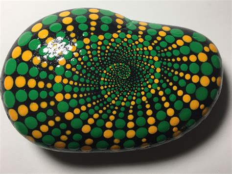 Hand Painted Mandala Stone Mandala Meditation Stone Dot Art Stone