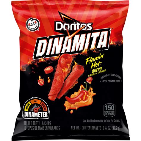 Doritos Dinamita Flamin Hot Queso Flavored Rolled Tortilla Chips SmartLabel