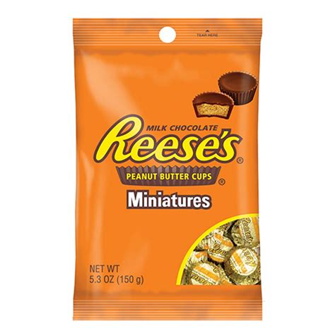 Reese S Peanut Butter Cups Miniatures 5 3 Oz Peg Bag 1 Count Rocketdsd