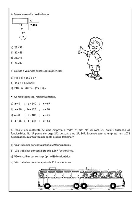 Atividades De Reforço 4 Ano Matematica