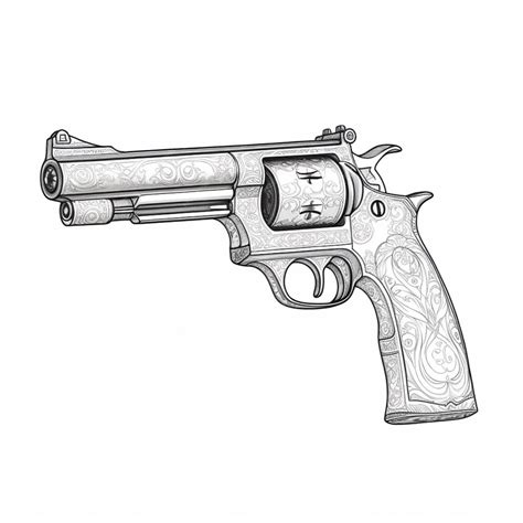 Premium AI Image | a drawing of a revolver with a cross on the barrel generative ai