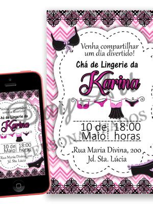 Convite Digital Cha De Lingerie Compre Produtos Personalizados No Elo