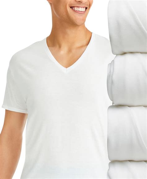 Hanes Men S Ultimate 4 Pk Moisture Wicking Stretch V Neck T Shirts In Assorted Modesens