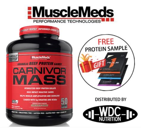 Musclemeds Carnivor Mass Beef Protein 6lbs And 10lbs Mass Gainer