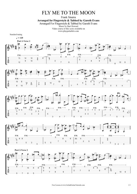 Fly Me To The Moon Tab By Frank Sinatra Guitar Pro Guitar By Gareth
