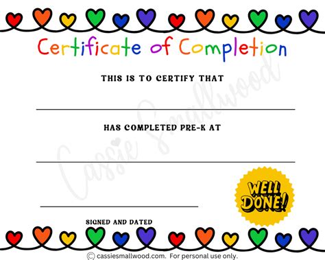 20 Preschool And Kindergarten Graduation Certificates Free Printable Cassie Smallwood