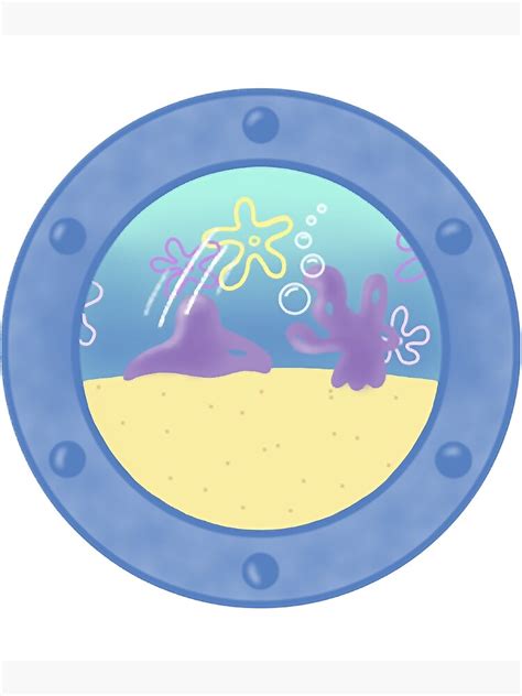 Spongebob Porthole Artwork Sea Cartoon Of Bikini Bottom Art Print For