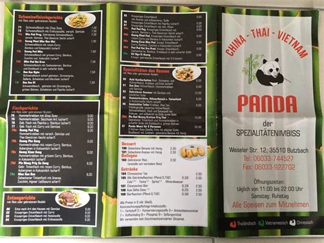 Speisekarte Von Panda Restaurant Butzbach