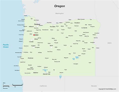 printable state maps  oregon  usa maps