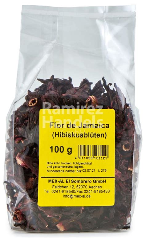 Jamaica Hibiskusblüten getrocknet 100 g KLEIN MHD 14 DEZ 2025 Mexhaus