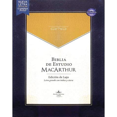 Biblia De Estudio Macarthur Reina Valera Letra Grande De Lujo Filo