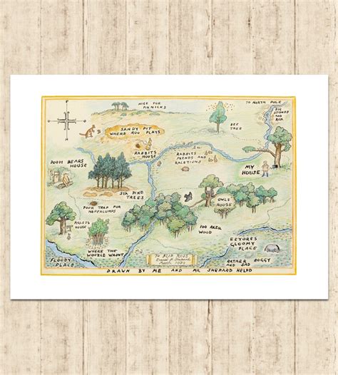 Map Hundred Acre Winnie the Pooh 100 Acre Wood Winnie the Pooh Hundred