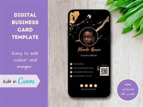 Digital Business Card Template Graphic by simplyastraldesigns · Creative Fabrica