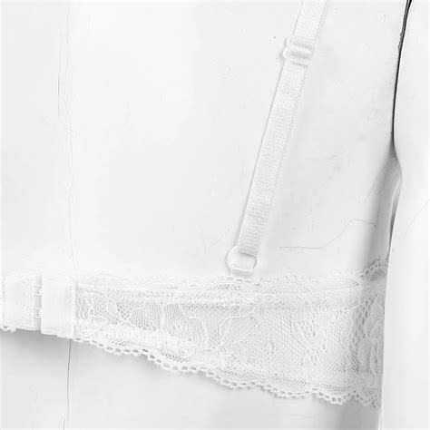 Women See Through Sheer Lace Hollow Out Lingerie Exotic Adjustable Straps Nightclub Open Cups